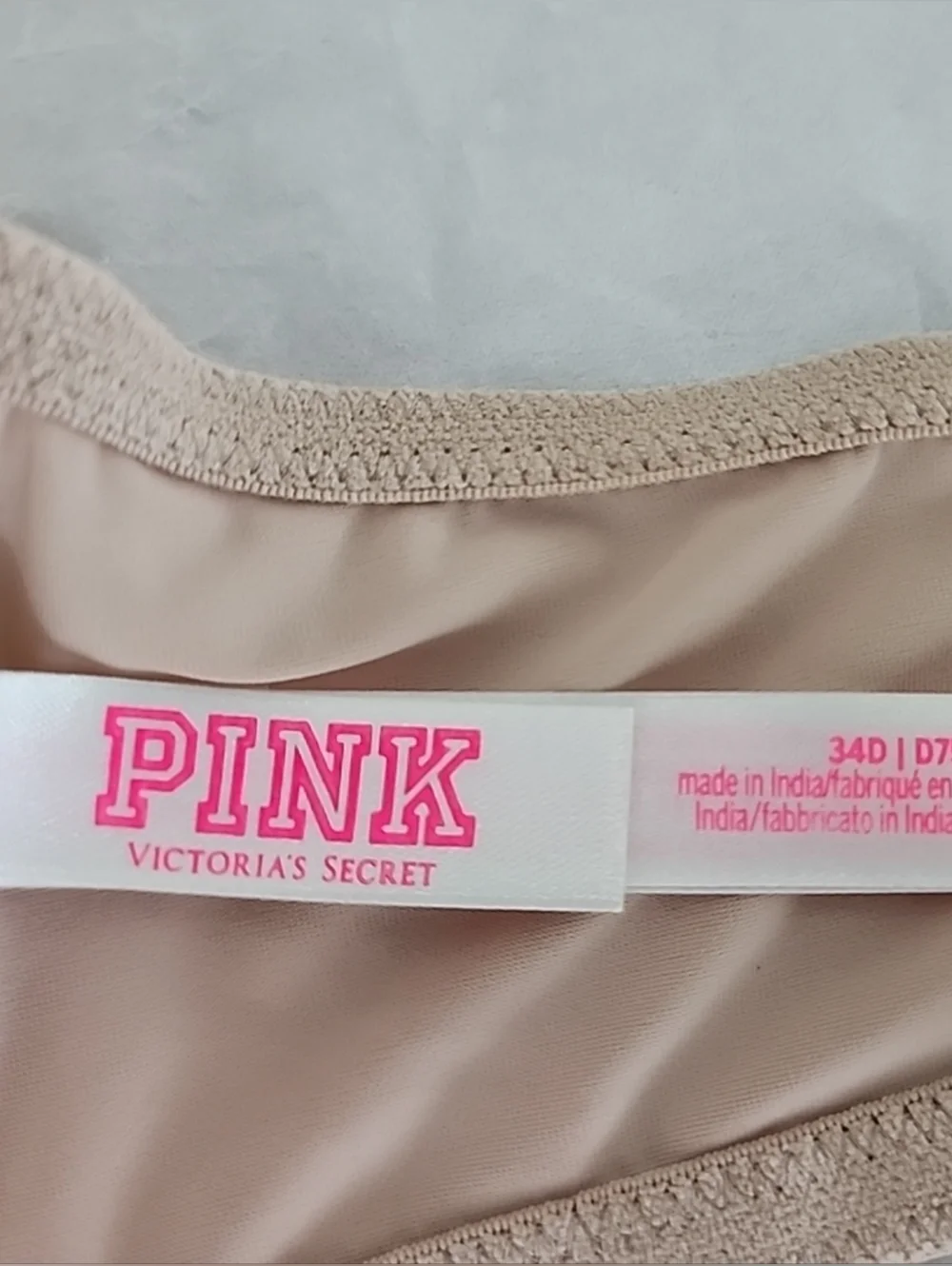 PINK by Victoria Secret Eveywhere Push-up Front Closure T-Strap Bra Nude 34D